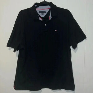 Tommy Hilfiger Black Collard Short Sleeve Polo 1035